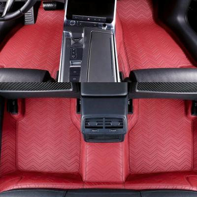 China Wholesale breathable full set of car mats, waterproof non-slip toothpick car leather mats. for sale