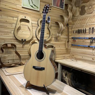 China Basswood FYCW Professional Chinese 41 Inch Acoustic Guitars Travel Solid Wood Acoustic Guitar for sale