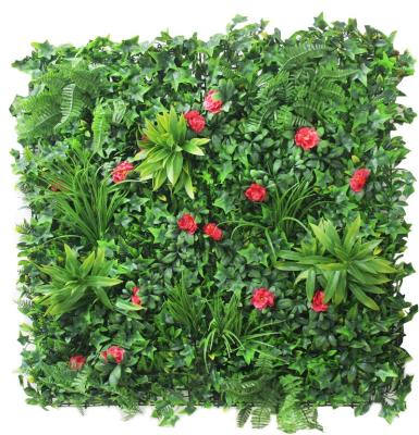 China UV Combined Style Artificial Grass Hedge Combination Proof Boxwood Hedge Green Plant Wall Plastic For Backyard Decoration for sale