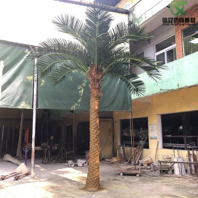 China Fiberglass Palm Tree UV Proof Artificial Landscape Tree Leaf Large UV Resistant Plastic For Outdoor Garden Decor for sale