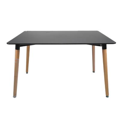 China Hot Selling Adjustable Classic Style Modern Furniture Wooden Leg Table Black(Other) Dining Table for sale