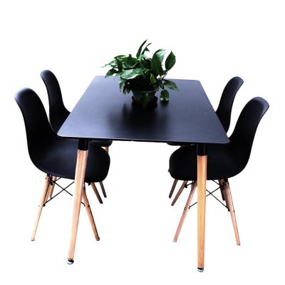 China (Other) high quality modern plastic dining table pp square adjustable wooden legs coffee table for sale