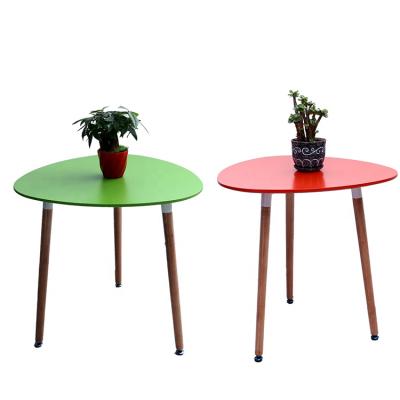 China Super Comfortable Plastic Colored Dining Tables And Chairs Set Modern Wooden Legs Tables for sale