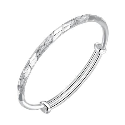 China Exquisite Design Sterling Silver Bangle Female Light CLASSIC 9999 Car Flower Luxury Solid Bangle Fashion Silver Bangle for sale