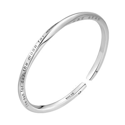 China CLASSIC 9999 Adjustable Fashion Female Engraved Bracelet Simple Bracelet Birthday Gift for sale