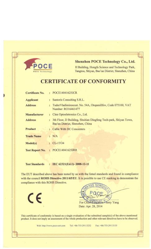 CE - Shenzhen Clen Optoelectronics Co., Ltd.