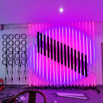 China Hanging Hotel 1M 1.5M 2M 5050RGB Led Tube Light 360 Degree Colorful Vertical Linear Stage Tube Light for sale