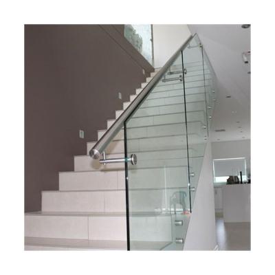 China Prima Modern Stainless Steel Railing Baluster Systems Cement Staircase Modern Frameless Balcony Standoff Glass Balustrade for sale