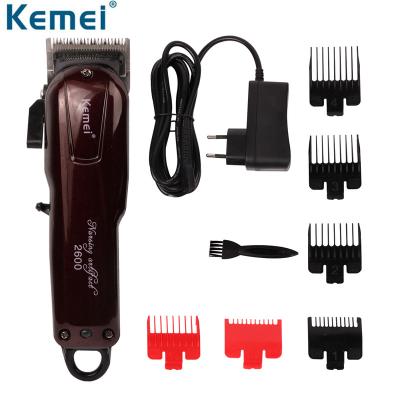 China Safety Kemei KM-2600 Best-selling Professional Rechargeable Electric Beard Razor Trimmer Hair Clipper for Barber Men for sale