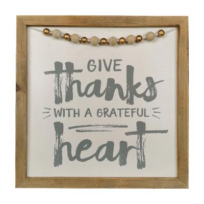 China American Give Thanks With A Grateful Heart Modern Wooden Wall Art Signs Wood Decor for sale