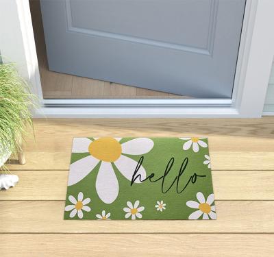 China Sale Hello Door Mats Inside Reception 30x18 Whole Washable And Front Door Custom Anti Slip Exterior Floor Entryway Mat for sale