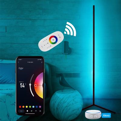 China Modern APP Remote Controlled RGB LED Floor Atmosphere Corner Lamp Alexa For Room Decoration for sale