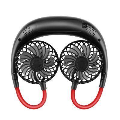 China New Patented Rechargeable Hanging Band Hung Cooling Fan 2021 Product USB Mini Portable LED Neck Fan Silent for sale