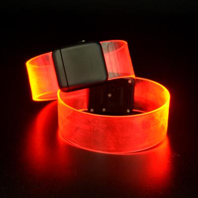 China ABS Transparent Magnetic Bracelet LED Wristband For Party Event With Customized Laser Cutting for sale