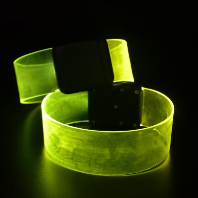 China 2020 New Model Silicone And ABS Magnetic Wristband LED Wristband For Party Event With Customized Laser Cutting for sale