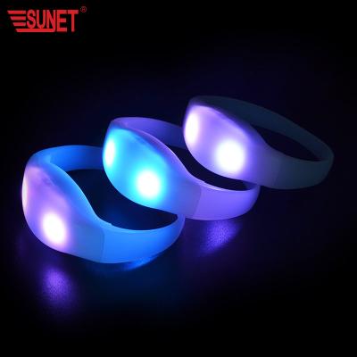 China New Patented Custom Concert SUNJET Product Logo LED Wristband With Control for sale