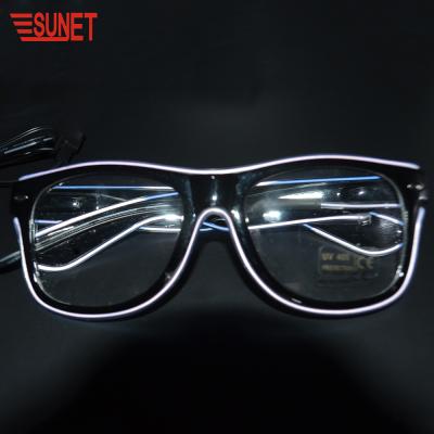 China Steady Light On With Control 2021 Flash Dna Flash Slow/Sound Hottest Night And Club Party Led EL Flashing Glasses With Flashlight for sale