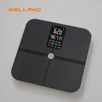 China Smart Large Capacity Body Fat Scale With VA Screen ITO Conductive Glass Electronic Fat Measurement Scale APP Free USB Charging for sale