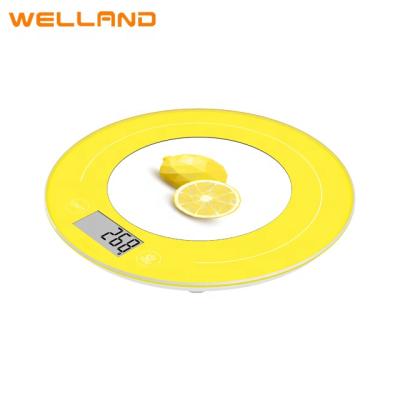 China With Tray Small Various Design LCD Round Glass Platform Electronic Kitchen Scale for sale