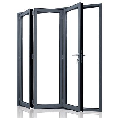 China Waterproof Modern Aluminum Glass Internal Bi-Fold Doors Interior Door Accordion Patio Folding Door for sale