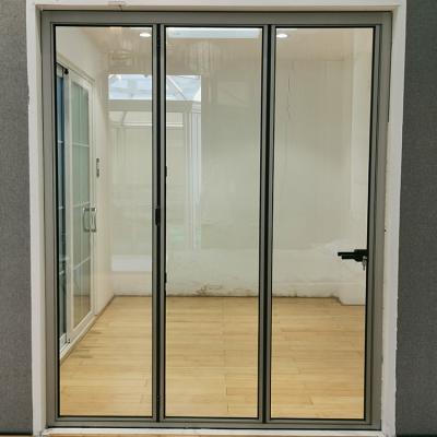 China Waterproof Customized Aluminum Glass Folding Patio Door Sliding Bi Folding Door for sale