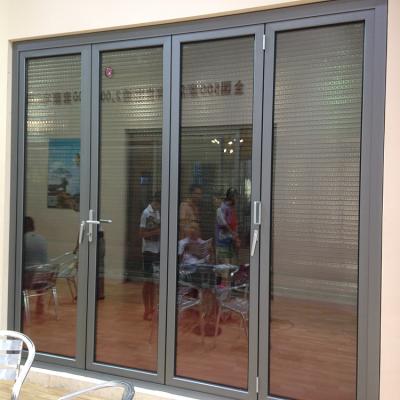 China Waterproof Aluminum Push And Pull Door French Folding Sliding Bifold Glass Door for sale