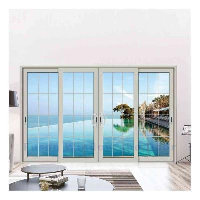 China Double Big Waterproof Glass Thermal Break Aluminum Hurricane Proof Sliding Door Sliding Door for sale