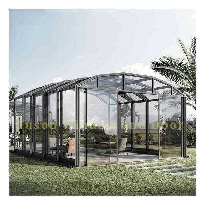 China Roof Sunroom Thermal Cut Outdoor Thermal Break Glass System Manufacturer Easy Installation Water Resistance Roof Sunroom for sale