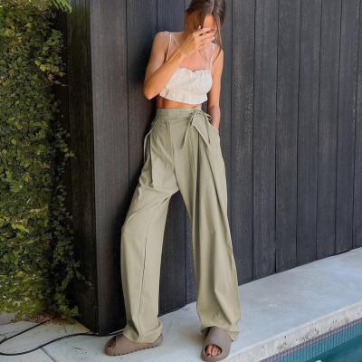 China High Quality QUICK DRY Solid Color High Waist Wide Leg Pants Women Loose Casual Pant Female Jagger Pants For Women for sale