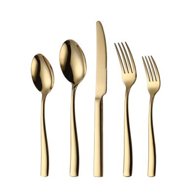 China Sustainable Modern Classic Stainless Steel Flatware Set Gold Plated Kitchen Cutlery for sale