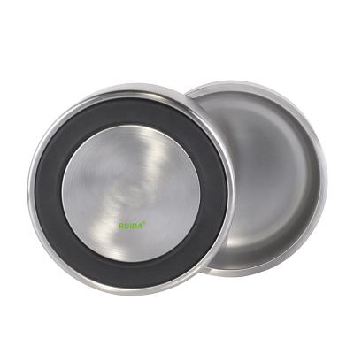 China Sustainable Customizable Double Layer 304 Stainless Steel Dog Bowl Pet Bowl Dog Tray for sale