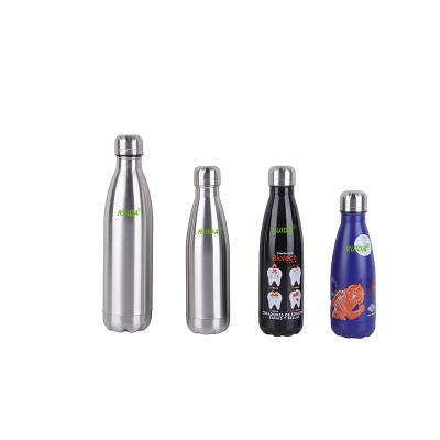 China Wholesale 350ml 500ml 750ml Stainless Steel Wall Vacuum Flask Double Stocked Cola Shaped Milk Beverage Water Bottle for sale