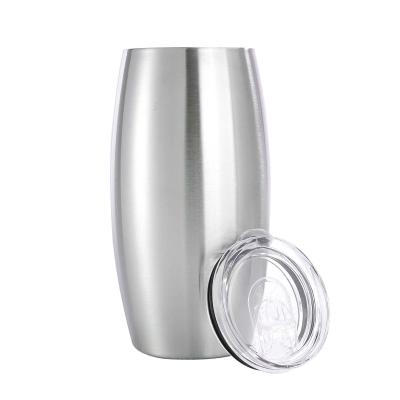 China Sustainable 25 oz Stainless Steel Double Wall Insulated Stemless Vacuum Wine Tumbler Football Wine Cup With Lid for sale