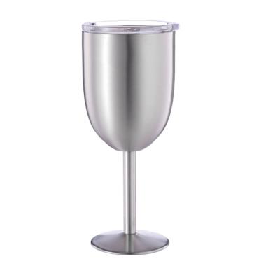 China Double wall stainless steel double wall wine glasses with lid, champagne wine glasses, goblet wine glasses for sale