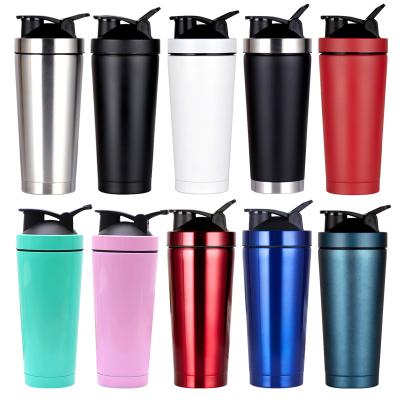 China Wholesale 25oz Gym Bottle Double Wall Shaker Custom Logo Printing Stainless Steel Vacuum Shaker Stocked Bottle for sale