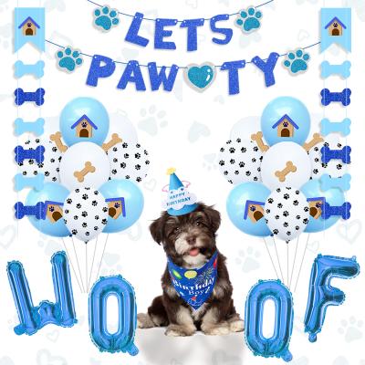 China Blue Dog Woof Party Decorations Foil Balloon Dog Happy Birthday Party Hat Party Supplies From China Partycool for sale