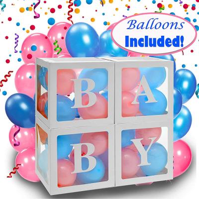 China China Partycool Balloon Box Gender Clearly Tell Transparent Box Baby Shower Letters Balloon Kit Party Decorations for sale