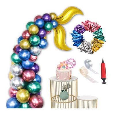 China Wholesale Eco-friendly Disposable Garland Diy Mermaid Balloon Arch Party Decor Partycool Kid Birthday Wedding Table Balloon Arch Decoration for sale