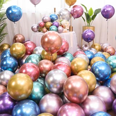 China Partycool Wholesale Cheap Eco-friendly Disposable Birthday Party Supplies Metal Latex Balloons Metallic Globo Metalicog Globos Cromados Party Balloon for sale