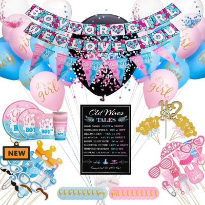 China China Partycool Baby Shower Gender Reveal Photo Props Balloon Banner Sticker Plates Cups Party Supplies Decoration for sale