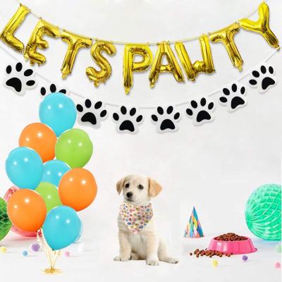 China Partycool China Dog Birthday Party Decorations Leaves Colorful Pawty Balloons Banner Latex Balloon Party Decoration for sale