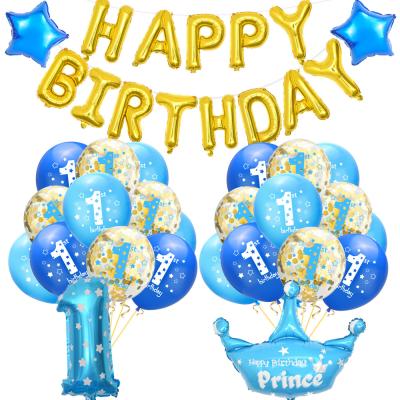 China China Partycool Happy 1st Birthday Theme Party Supplies Set Latex Foil Confetti Balloons Kids Party Decoration for sale