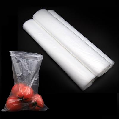 China Recyclable Waterproof Vegetables Packaging Food Storage Supermarket Transparent HDPE Plastic Flat Pouch Bags On Roll for sale