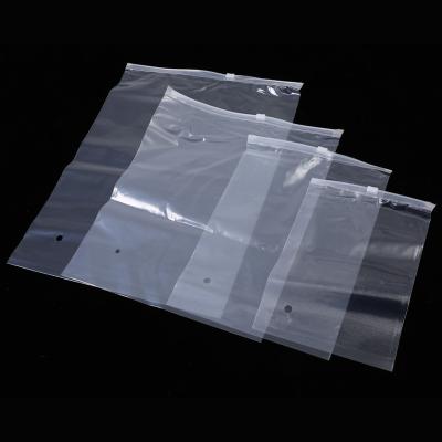 China Recyclable Wholesale Custom Logo Printing Clear LDPE Apparel Packaging Slider Zipper Plastic Bag for sale