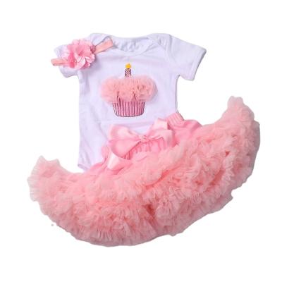 China Breathable baby romper set tutu skirt tutu dress birthday dress baby kids romper cotton one-piece photo suit for sale