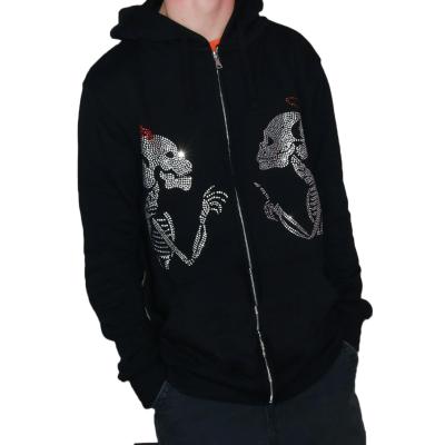 China Other fashion trends skull rhinestone sweater hoodie autumn/winter European and American men and women for sale