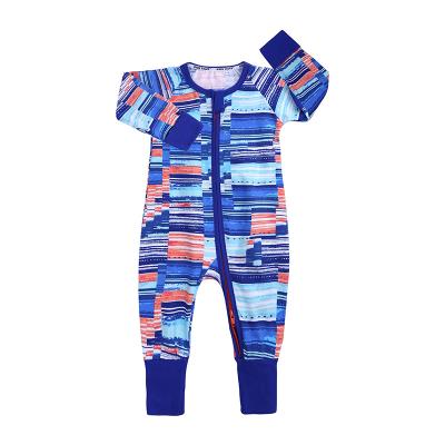 China 100% One-Piece Spring and Autumn Romper Newborn Outing Clothes Cotton Baby Double Zipper Baby Clothes for sale