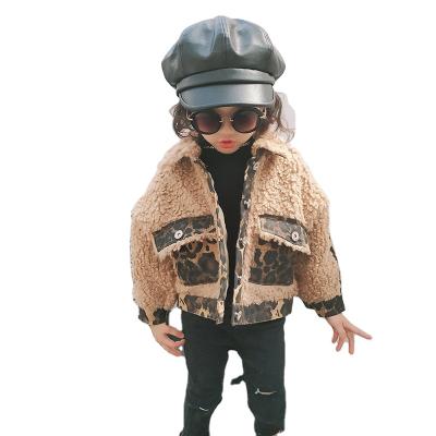 China Anti-wrinkle Toddler Girls Fashion Leopard Print Autumn Winter Design Jacket Girls Woolen Coat Warm Clothing For Children for sale