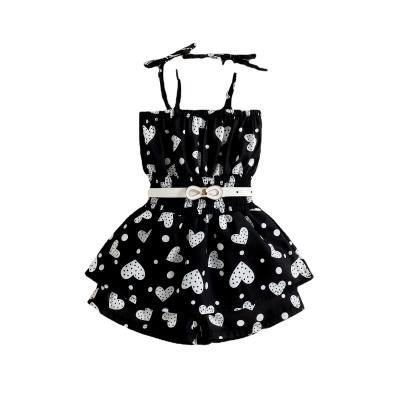 China Viable girls spring and summer belt suspender jumpsuit love print skirt overalls Europe and the United States for sale