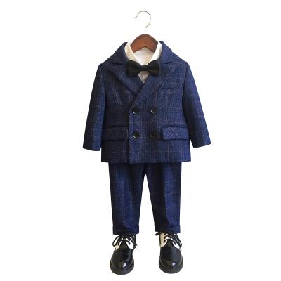 China Spring and Autumn Boys Dress Suits Children's Casual Suits One Year Dress Suits British Children's Suits for sale